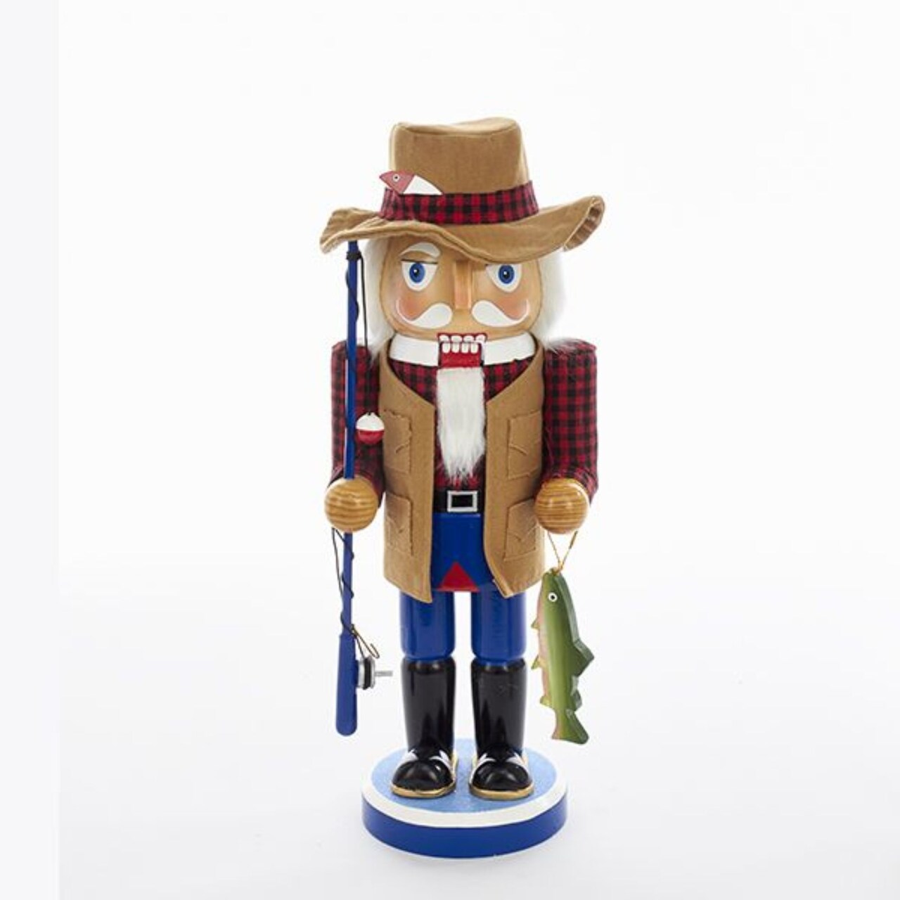 CC Christmas Decor 15" Vibrantly Colored Fisherman Nutcracker Tabletop Figure